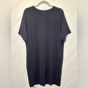 Athleta Seasoft Rib Tee Dress in Black, Size XL